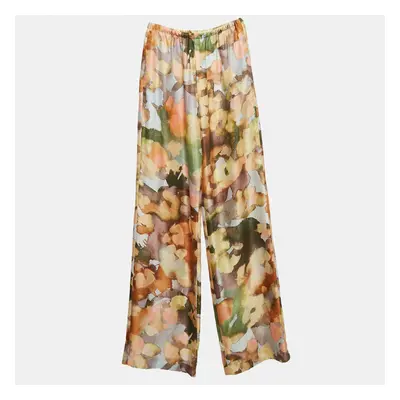 Nanushka Multicolor Watercolor Print Silk Trousers