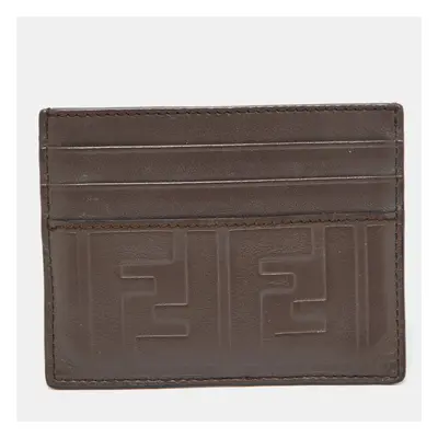 Fendi Brown Zucca Leather Card Holder