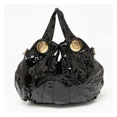 Gucci Black Patent Leather Large Hysteria Tote