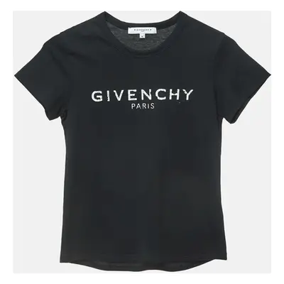 Givenchy Black Cracked Logo Print Cotton T-Shirt (12 Yrs)