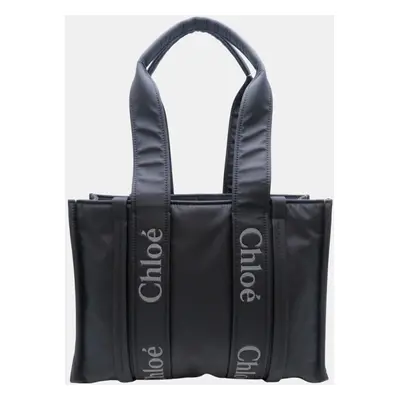 Chloe Black ody Medium Nylon Tote Bag