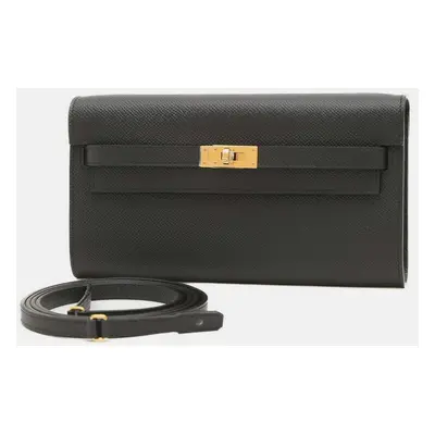 Hermes Black Epsom Kelly To Go Shoulder Bag