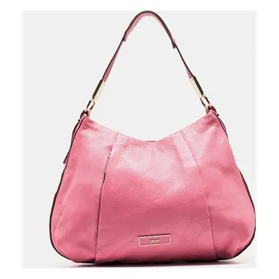 DKNY Pink Leather Pleated Hobo