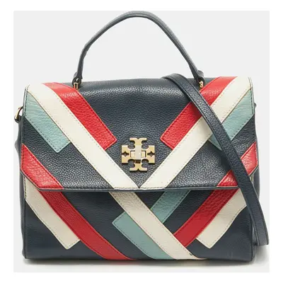 Tory Burch Multicolor Leather Stripe Kira Top Handle Bag