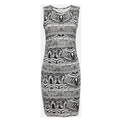 Diane Von Furstenberg Black/White Printed Jersey Selene Dress