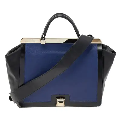 Furla Black/Blue Leather Cortina Top Handle Bag