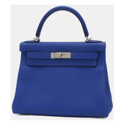 Hermes Blue Royale Togo Leather Kelly Tote Bag