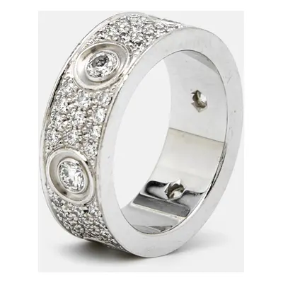 Cartier Love Diamonds 18k White Gold Ring Size