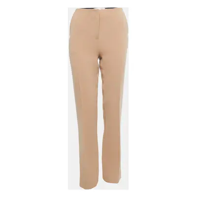 Diane Von Furstenberg Tan Brown Stretch Crepe High Waist Trousers