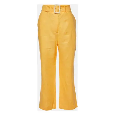 Nanushka Orange Linen Wide Leg Trousers