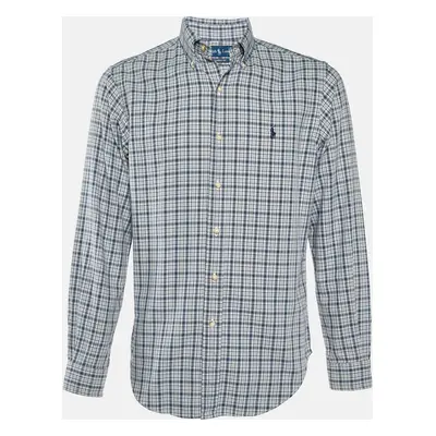 Ralph Lauren Blue Checked Cotton Classic Fit Button Down Shirt