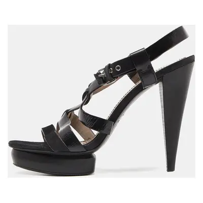 Marc By Marc Jacobs Black Leather Strappy Platform Sandals Size