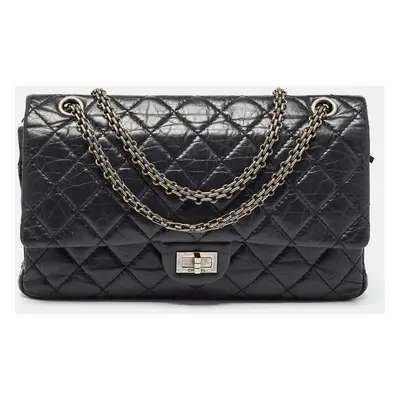 Chanel Black Quilted Aged Leather Reissue 2.55 Classic Flap Bag