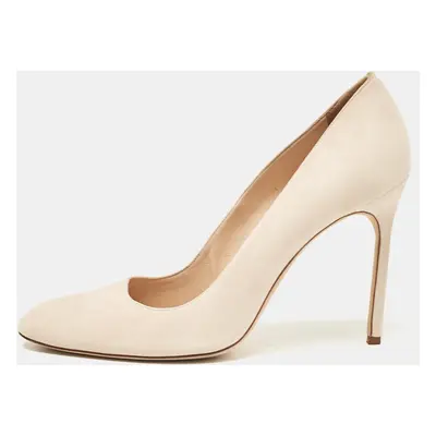 Manolo Blahnik Beige Suede Pointed Toe BB Pumps Size