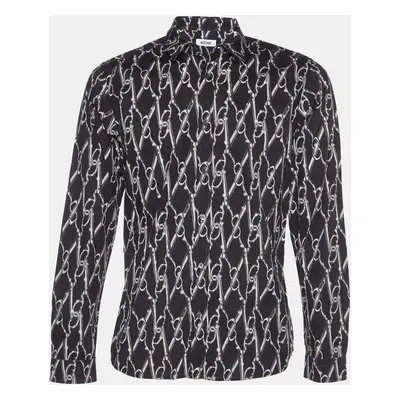 Moschino Black Scissors Print Cotton Shirt