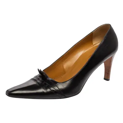 Gucci Black Leather Pointed Toe Pumps Size