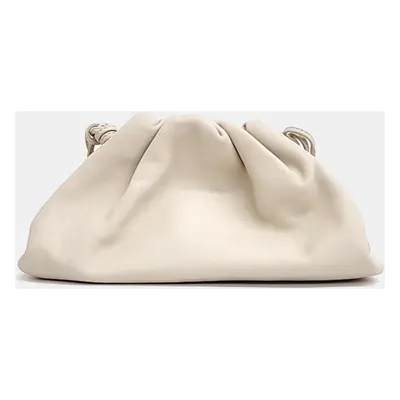 Bottega Veneta Off White Leather Pouch Clutch