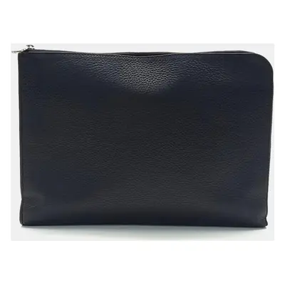 Louis Vuitton Black Leather Pochette Jour GM Clutch