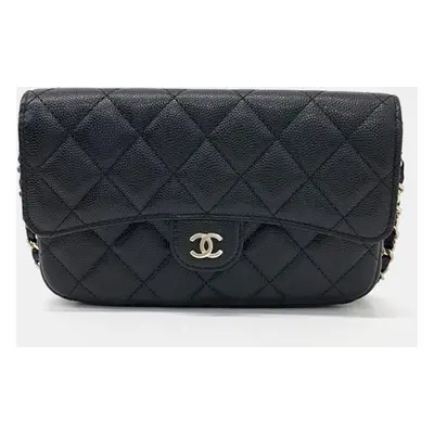 Chanel Black Caviar Leather Mini Crossbody Bag