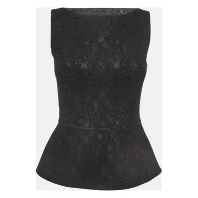 Boutique Moschino Black Lace Peplum Top