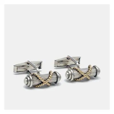 Tiffany & Co. Vintage Cable 18k Yellow Gold Sterling Silver Cufflinks