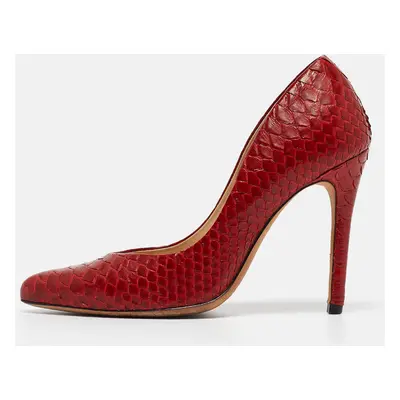 Alexandre Birman Red Python Leather Pumps Size 37.5