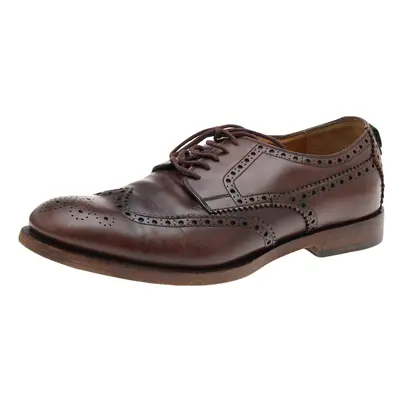 Gucci Dark Brown Brogue Leather Oxfords Size