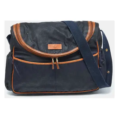 Gucci Navy Blue GG Monogram Nylon and Leather Diaper Bag