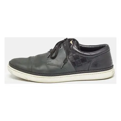 Louis Vuitton Black/Olive Green Leather Low Top Sneakers Size 41.5