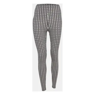 Valentino White/Black V Optical Print Jersey Leggings