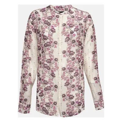 Dsquared2 Pink/Cream Floral Print Cotton Blend Shirt