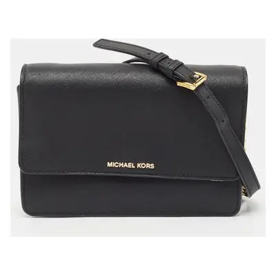 Michael Kors Black Leather Daniela Crossbody Bag