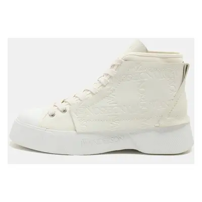 J.W.Anderson White Canvas Leather High Top Sneakers