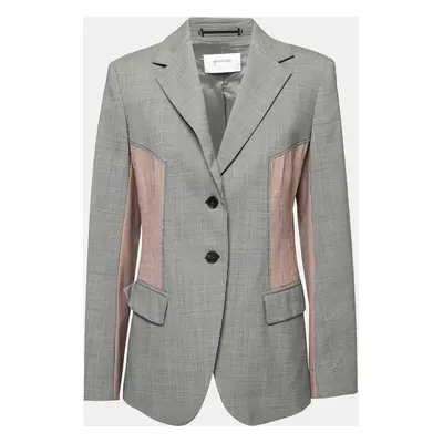 Sportmax Black & Pink Patterned Wool Single-Breasted Blazer