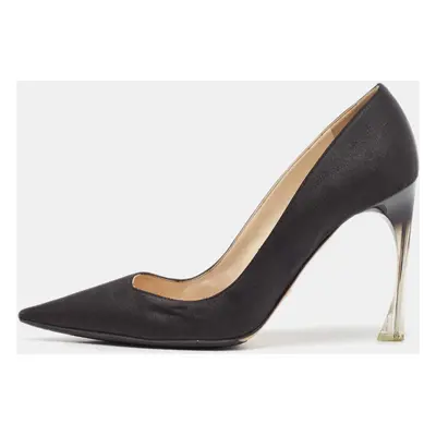 Dior Black Fabric Perspex Heel Pointed Toe Pumps Size