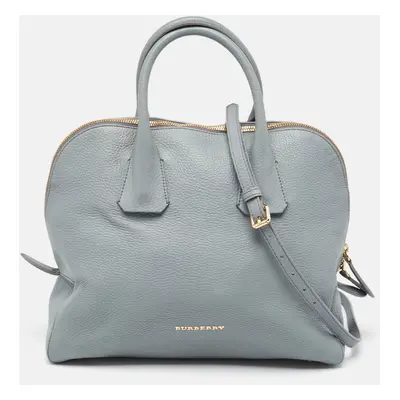 Burberry Light Blue Leather Greenwood Satchel