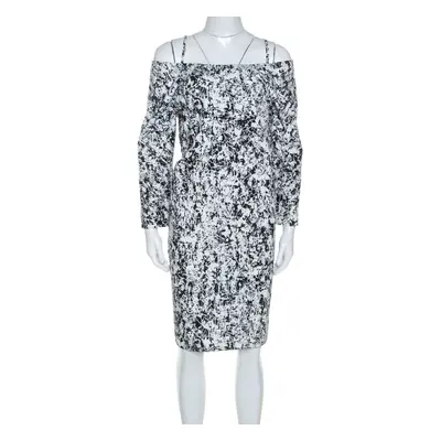 Jil Sander Monochrome Cotton Off Soulder Risiko Dress