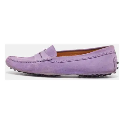 Tod's Purple Suede Gommino Slip On Loafers Size