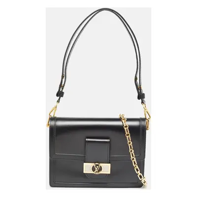 Louis Vuitton Black Leather Dauphine MM Bag