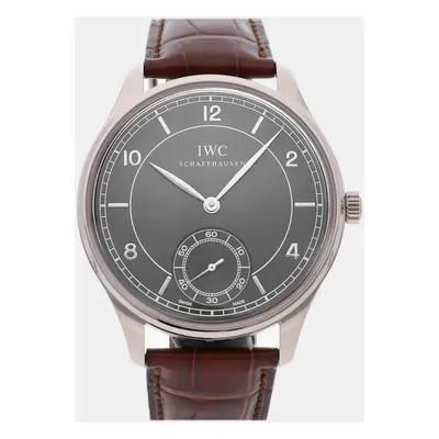 IWC Grey 18k White Gold Portuguese IW5445-04 Manual Winding Men's Wristwatch mm