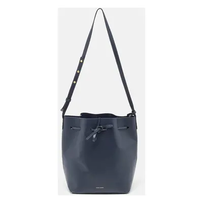 Mansur Gavriel Navy Blue Leather Bucket Bag