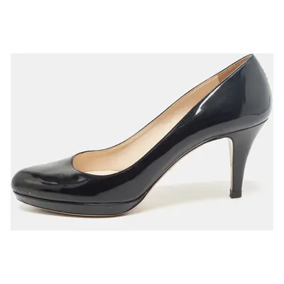 Prada Black Patent Leather Platform Pumps Size 40.5