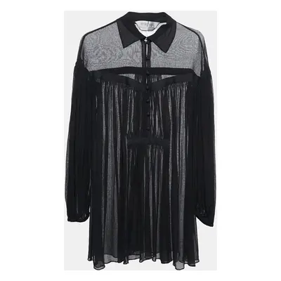 Sportmax Black Cotton Gauze Long Sleeve Tunic