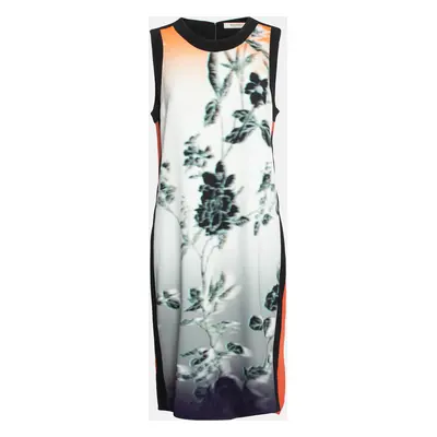 Etro Orange Floral Print Crepe Shift Dress