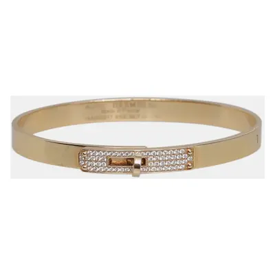 Hermes 18K Gold Diamond Buckle Kelly Bracelet