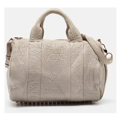 Alexander Wang Light Grey Pebbled Leather Rocco Bag