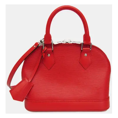 Louis Vuitton Red Epi Leather Alma BB Satchel Bag