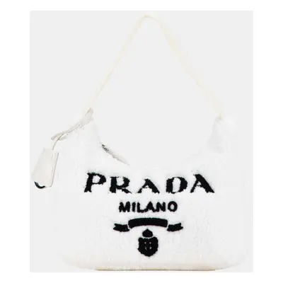 Prada White Mini Terry Re Edition Shoulder Bag