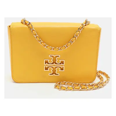 Tory Burch Yellow Leather Britten Shoulder Bag