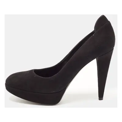 Sergio Rossi Black Suede Platform Pumps Size